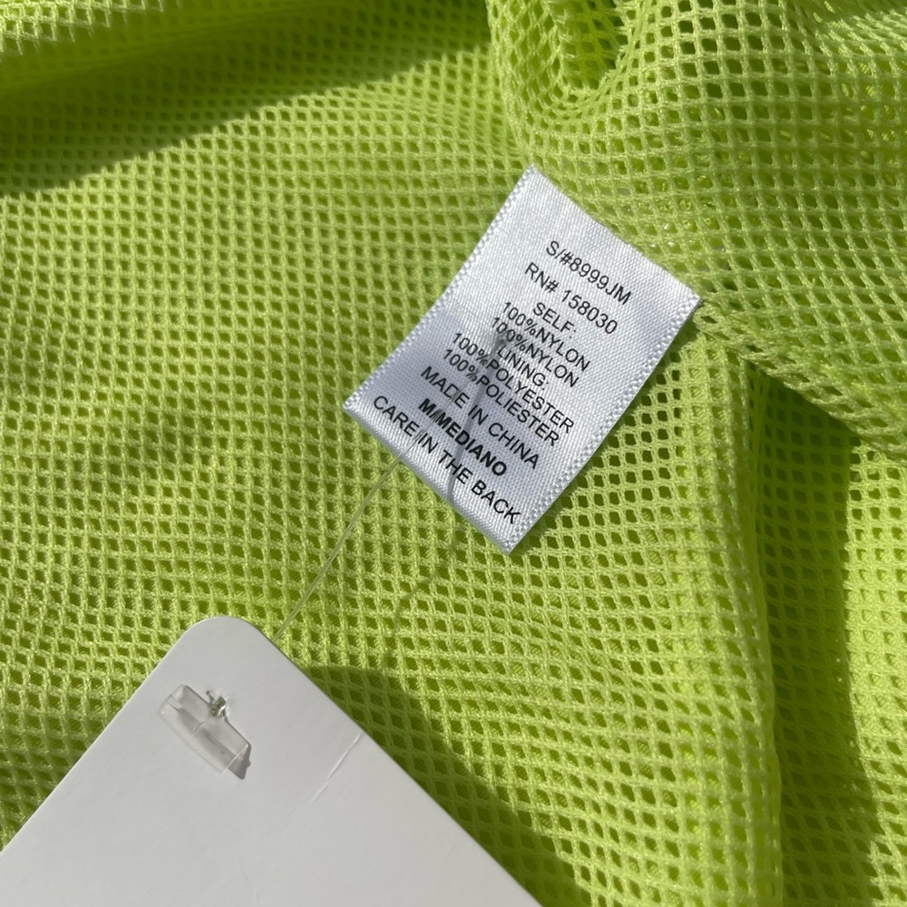 Love Tree Neon Green Cropped Windbreaker Jacket Size Medium – NWT - Picture 5 of 5